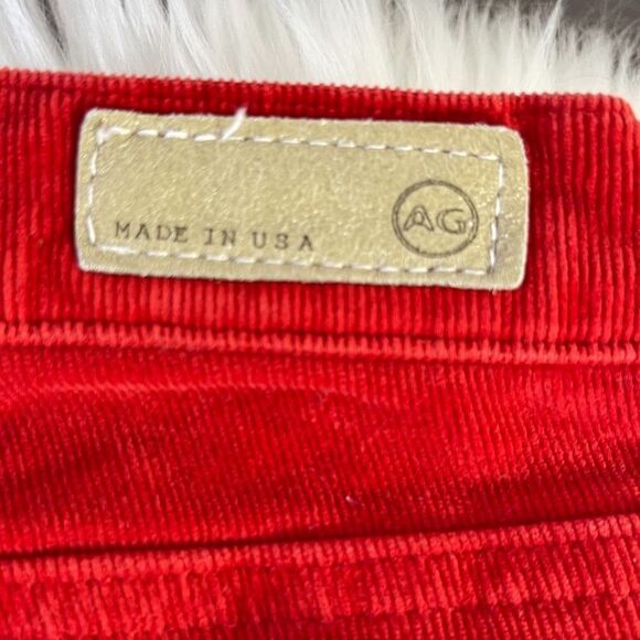 AG The Stevie Ankle Red Corduroy Cropped Jeans - Picture 8 of 12